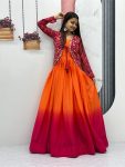DESIGNER CHINON PLAIN GOWN WITH EMBROIDERY SEQUENCE WORK JACKET FESTIVAL WEAR WHOLESALE PRICE ETHNIC GARMENT (6)