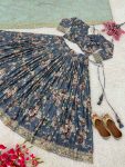 DESIGNER CHINON SILK DIGITAL PRINT WITH EMBROIDERY SEQUENCE WORK LEHENGA CHOLI WITH DUPATTA WEDDING WEAR WHOLESALE PRICE ETHNIC GARMENT (1)