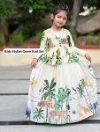 DESIGNER CHINON SILK DIGITAL PRINT WORK KIDS GOWN WITH KOTI FESTIVAL WEAR WHOLESALE PRICE ETHNIC GARMENT (3)