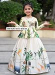 DESIGNER CHINON SILK DIGITAL PRINT WORK KIDS GOWN WITH KOTI FESTIVAL WEAR WHOLESALE PRICE ETHNIC GARMENT (3)