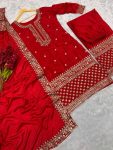 DESIGNER CHINON SILK EMBROIDERY SEQUENCE WORK TOP PALAZZO WITH DUPATTA FESTIVAL WEAR WHOLESALE PRICE ETHNIC GARMENT (1)