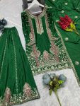 DESIGNER CHINON SILK EMBROIDERY SEQUENCE WORK TOP PALAZZO WITH DUPATTA PARTY WEAR WHOLESALE PRICE ETHNIC GARMENT (8)