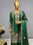 DESIGNER CHINON SILK EMBROIDERY SEQUENCE WORK TOP PALAZZO WITH DUPATTA PARTY WEAR WHOLESALE PRICE ETHNIC GARMENT (8)