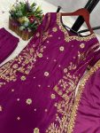 DESIGNER CHINON SILK EMBROIDERY SEQUENCE WORK TOP PANT WITH DUPATTA CASUAL WEAR WHOLESALE PRICE ETHNIC GARMENT (1)