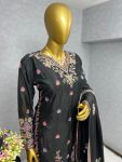 DESIGNER CHINON SILK EMBROIDERY THREAD SEQUENCE TOP PALAZZO WITH DUPATTA PARTY WEAR WHOLESALE PRICE ETHNIC GARMENT (3)