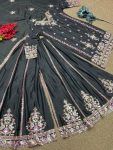 DESIGNER CHINON SILK EMBROIDERY THREAD SEQUENCE TOP PALAZZO WITH DUPATTA PARTY WEAR WHOLESALE PRICE ETHNIC GARMENT (3)