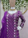 DESIGNER CHINON SILK THREAD WITH SEQUENCE WORK TOP SHARARA WITH DUPATTA FESTIVAL WEAR WHOLSALE PRICE ETHNIC GARMENT (17)