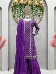 DESIGNER CHINON SILK THREAD WITH SEQUENCE WORK TOP SHARARA WITH DUPATTA FESTIVAL WEAR WHOLSALE PRICE ETHNIC GARMENT (17)