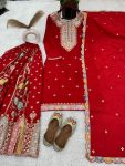 DESIGNER CHINON THREAD EMBROIDERY SEQUENCE WORK TOP PALAZZO WITH DUPATTA PARTY WEAR WHOLESALE PRICE ETHNIC GARMENT (4)