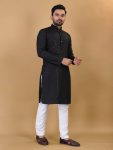 DESIGNER COTTON EMBROIDERY WITH SEQUENCE WORK MENS KURTA PAJAMA FESTIVAL WEAR WHOLESALE PRICE ETHNIC GARMENT (2)