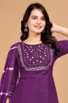 DESIGNER COTTON EMBROIDERY WORK TOP BOTTOM WITH DUPATTA CASUAL WEAR WHOLESALE PRICE ETHNIC GARMENT (34)