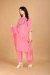 DESIGNER COTTON EMBROIDERY WORK TOP BOTTOM WITH DUPATTA CASUAL WEAR WHOLESALE PRICE ETHNIC GARMENT (57)