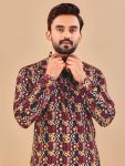 DESIGNER COTTON FOIL PRINT WORK MENS KURTA PAJAMA FESTIVAL WEAR WHOLESALE PRICE ETHNIC GARMENT (6)