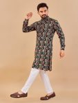 DESIGNER COTTON FOIL PRINT WORK MENS KURTA PAJAMA FESTIVAL WEAR WHOLESALE PRICE ETHNIC GARMENT (11)