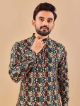 DESIGNER COTTON FOIL PRINT WORK MENS KURTA PAJAMA FESTIVAL WEAR WHOLESALE PRICE ETHNIC GARMENT (11)