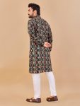 DESIGNER COTTON FOIL PRINT WORK MENS KURTA PAJAMA FESTIVAL WEAR WHOLESALE PRICE ETHNIC GARMENT (11)