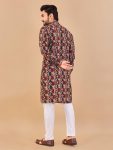 DESIGNER COTTON FOIL PRINT WORK MENS KURTA PAJAMA FESTIVAL WEAR WHOLESALE PRICE ETHNIC GARMENT (6)