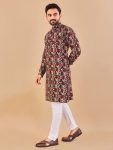 DESIGNER COTTON FOIL PRINT WORK MENS KURTA PAJAMA FESTIVAL WEAR WHOLESALE PRICE ETHNIC GARMENT (6)