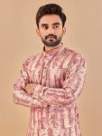 DESIGNER COTTON FOIL PRINT WORK MENS KURTA PAJAMA FESTIVAL WEAR WHOLESALE PRICE ETHNIC GARMENT (9)