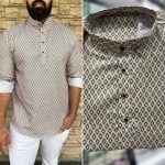 DESIGNER COTTON PRINT WORK MENS SHIRT ONLY CASUAL WEAR WHOLESALE PRICE ETHNIC GARMENT (2)