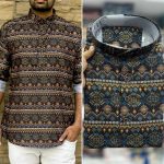 DESIGNER COTTON PRINT WORK MENS SHIRT ONLY CASUAL WEAR WHOLESALE PRICE ETHNIC GARMENT (3)