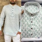 DESIGNER COTTON PRINT WORK MENS SHIRT ONLY CASUAL WEAR WHOLESALE PRICE ETHNIC GARMENT (5)