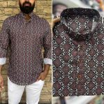 DESIGNER COTTON PRINT WORK MENS SHIRT ONLY CASUAL WEAR WHOLESALE PRICE ETHNIC GARMENT (7)