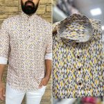 DESIGNER COTTON PRINT WORK MENS SHIRT ONLY CASUAL WEAR WHOLESALE PRICE ETHNIC GARMENT (9)