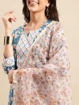 DESIGNER COTTON PRINT WORK TOP BOTTOM WITH DUPATTA CASUAL WEAR WHOLESALE PRICE ETHNIC GARMENT (27)