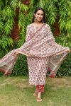 DESIGNER COTTON PRINT WORK TOP BOTTOM WITH DUPATTA CASUAL WEAR WHOLESALE PRICE ETHNIC GARMENT (38)