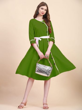 DESIGNER COTTON SIMPLE ONE PIECE PARROT NGREEN