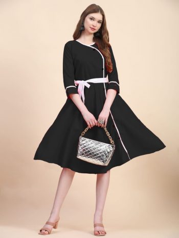 DESIGNER COTTON SIMPLE ONE PIECE BLACK