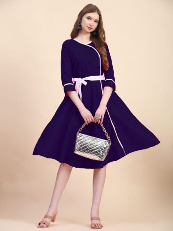 DESIGNER COTTON SIMPLE ONE PIECE NAVY BLUE