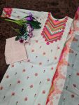 DESIGNER CRAPE HAND WORK TOP PANT WITH DUPATTA CASUAL WEAR WHOLESALE PRICE ETHNIC GARMENT (7)