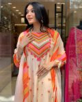 DESIGNER CRAPE HAND WORK TOP PANT WITH DUPATTA CASUAL WEAR WHOLESALE PRICE ETHNIC GARMENT (7)
