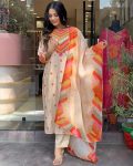 DESIGNER CRAPE HAND WORK TOP PANT WITH DUPATTA CASUAL WEAR WHOLESALE PRICE ETHNIC GARMENT (7)