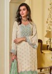 DESIGNER GEORGETTE CHAIN SEQUENCE WORK TOP PALAZZO WITH DUPATTA PARTY WEAR WHOLESALE PRICE ETHNIC GARMENT (8)