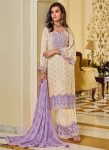 DESIGNER GEORGETTE CHAIN SEQUENCE WORK TOP PALAZZO WITH DUPATTA PARTY WEAR WHOLESALE PRICE ETHNIC GARMENT (7)