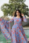 DESIGNER GEORGETTE DIGITAL PRINT WORK GOWN PANT WITH DUPATTA CASUAL WEAR WHOLESALE PRICE ETHNIC GARMENT (6)