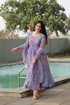 DESIGNER GEORGETTE DIGITAL PRINT WORK GOWN PANT WITH DUPATTA CASUAL WEAR WHOLESALE PRICE ETHNIC GARMENT (6)