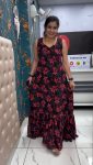 DESIGNER GEORGETTE DIGITAL PRINT WORK GOWN SAREE PARTY WEAR WHOLESALE PRICE ETHNIC GARMENT (3)