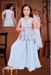 DESIGNER GEORGETTE DIGITAL PRINTED KID’S TOP SHARARA WITH DUPATTA PARTY WEAR WHOLESALE PRICE ETHNIC GARMENT (19)