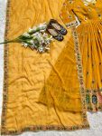 DESIGNER GEORGETTE EMBROIDERY AND SEQUENCE WORK GOWN PANT WITH DUPATTA FESTIVAL WEAR WHOLESALE PRICE ETHNIC GARMENT (3)