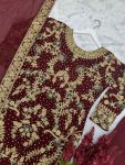 DESIGNER GEORGETTE EMBROIDERY AND STONE HAND WORK TOP PANT WITH DUPATTA FESTIVAL WEAR WHOLESALE PRICE ETHNIC GARMENT (14)