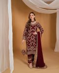 DESIGNER GEORGETTE EMBROIDERY AND STONE HAND WORK TOP PANT WITH DUPATTA FESTIVAL WEAR WHOLESALE PRICE ETHNIC GARMENT (14)