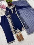 DESIGNER GEORGETTE EMBROIDERY DIAMOND WORK TOP BOTTOM WITH DUPATTA PARTY WEAR WHOLESALE PRICE ETHNIC GARMENT ‘ (8)