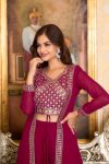 DESIGNER GEORGETTE EMBROIDERY LACE WORK SHRUG CHOLI WITH PALAZZO FESTIVAL WEAR WHOLESALE PRICE ETHNIC GARMENT (8)