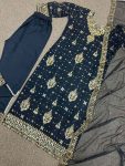 DESIGNER GEORGETTE EMBROIDERY SEQUENCE AND STONE WORK TOP PANT WITH DUPATTA CASUAL WEAR WHOLESALE PRICE ETHNIC GARMENT (5)