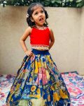 DESIGNER GEORGETTE EMBROIDERY SEQUENCE HAND WORK KIDS LEHENGA CHOLI WEDDING WEAR WHOLESALE PRICE ETHNIC GARMENT (4)