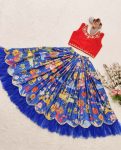 DESIGNER GEORGETTE EMBROIDERY SEQUENCE HAND WORK KIDS LEHENGA CHOLI WEDDING WEAR WHOLESALE PRICE ETHNIC GARMENT (4)